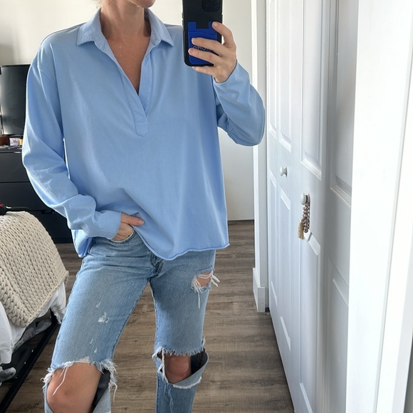 Frank & Eileen Tee Lab Patrick Popover Henley in Saltwater size M - Picture 13 of 13